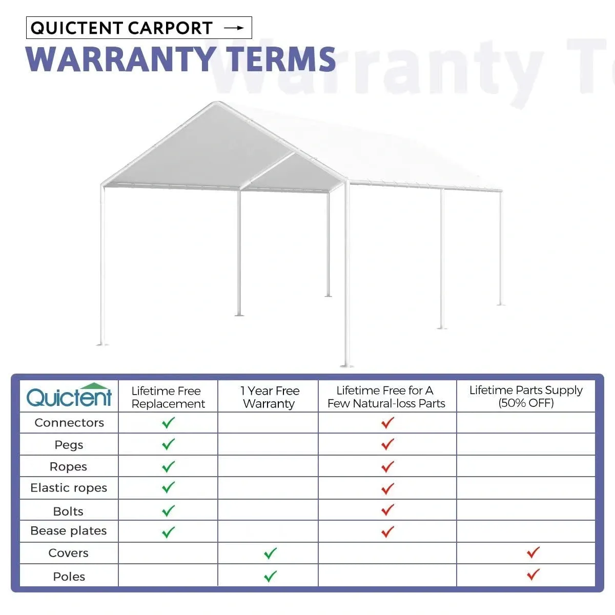 20' x 10' Basic Car Canopy