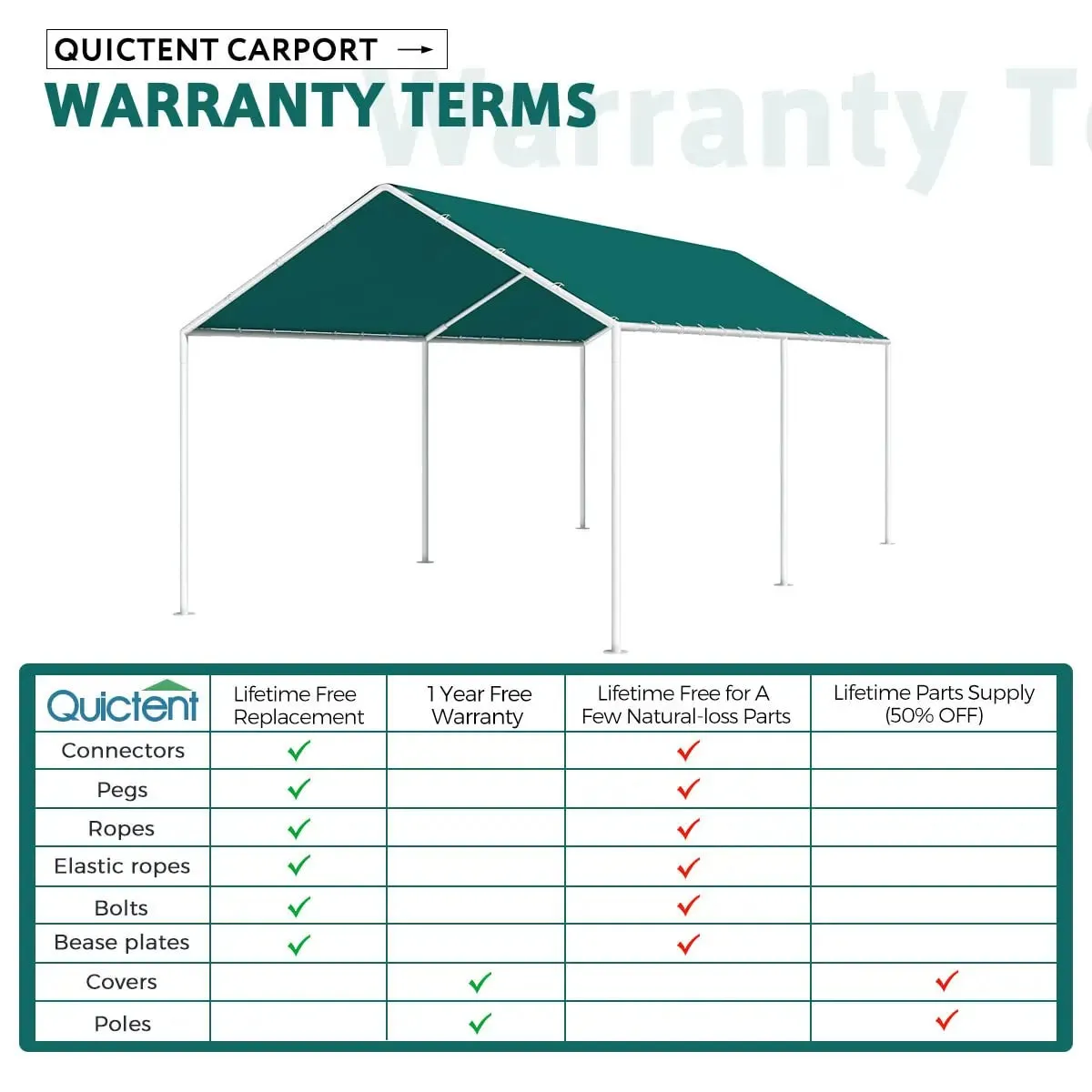 20' x 10' Basic Car Canopy