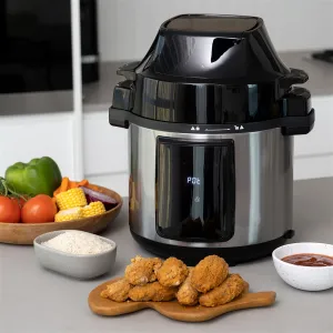 6L Air Fryer   Pressure Cooker (Silver) Kitchen Appliance