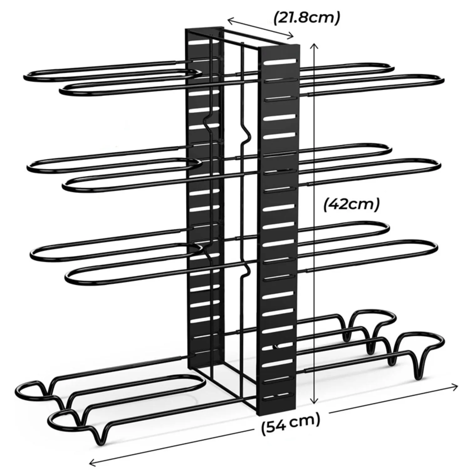 8-Tier Adjustable Pots and Pans Rack with 3 Assembly Styles