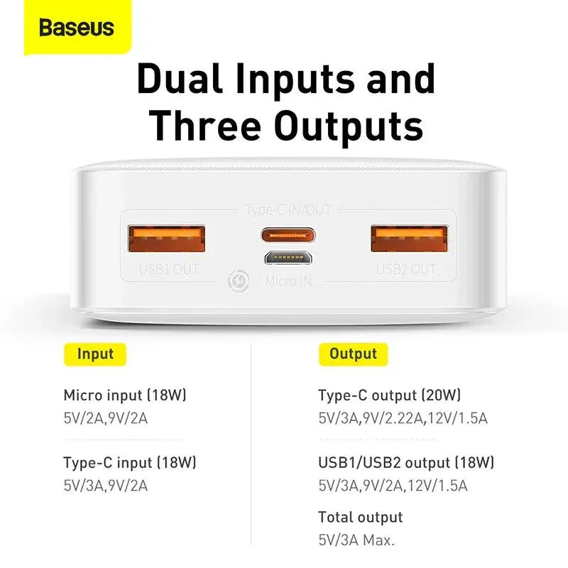 Baseus 30,000mAh Fast Charging Portable Power Bank for Phones and Devices