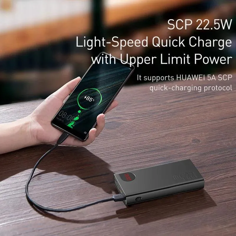 Baseus Ultra-Fast Charging Power Bank: 20000mAh Capacity with Digital Display