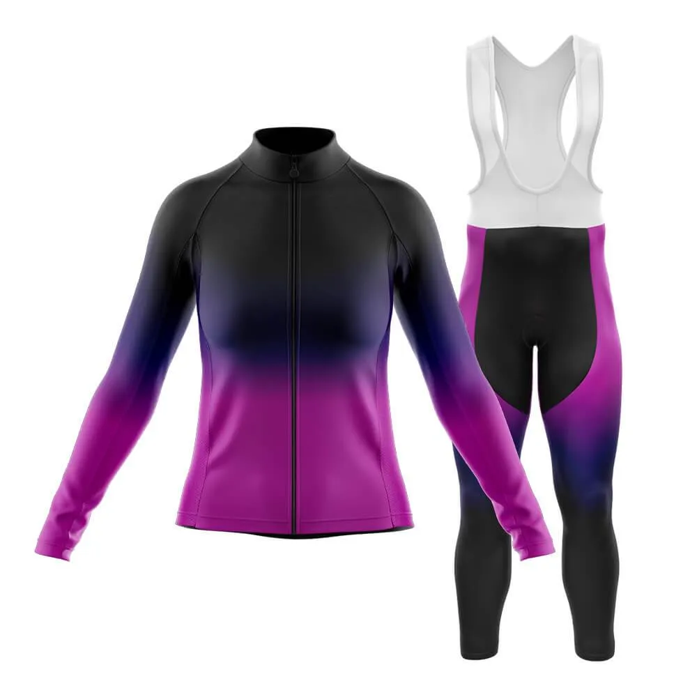 Black-Fluorescent Violet Gradient Club Cycling Kit