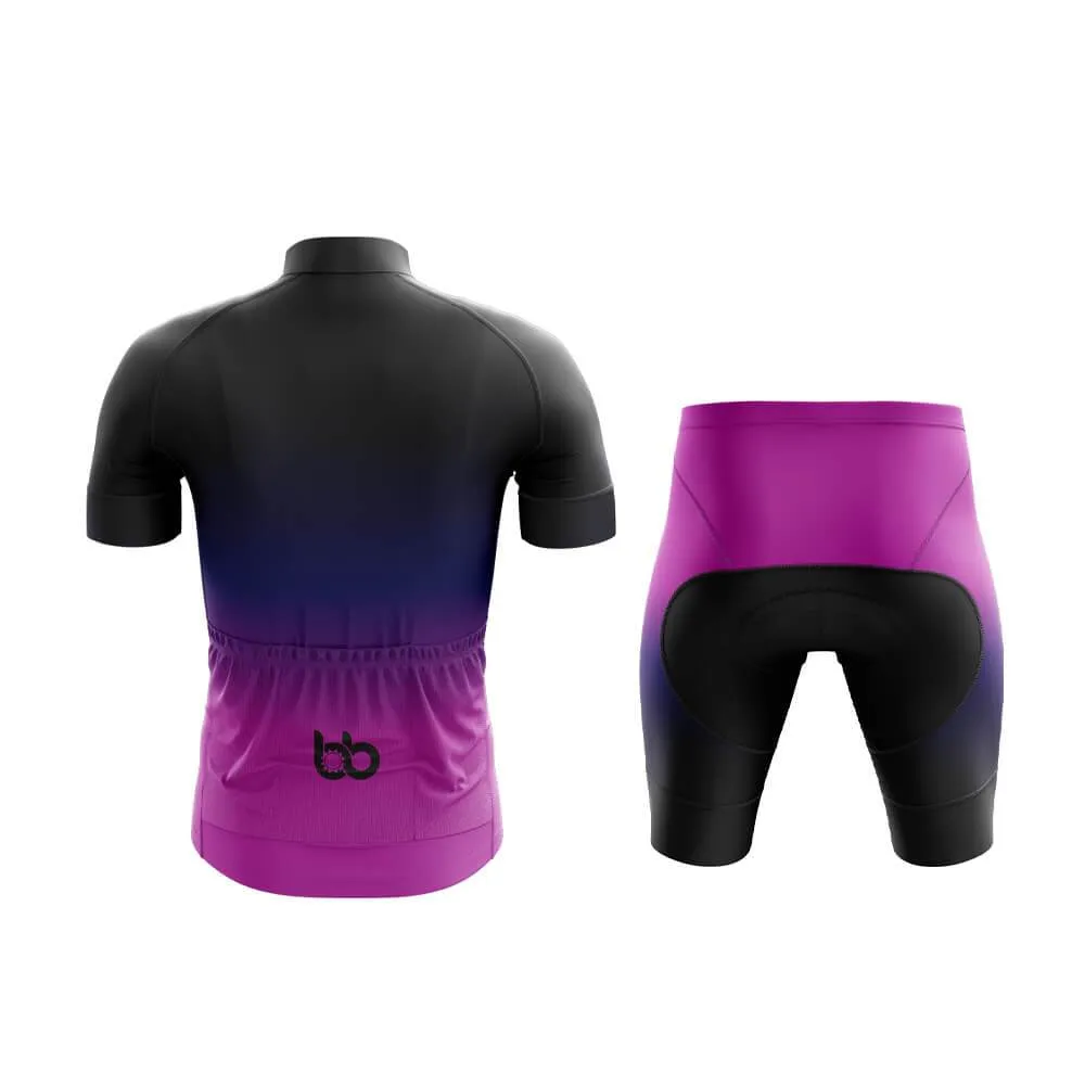 Black-Fluorescent Violet Gradient Club Cycling Kit