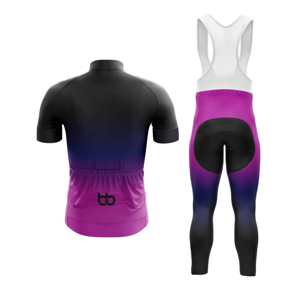 Black-Fluorescent Violet Gradient Club Cycling Kit