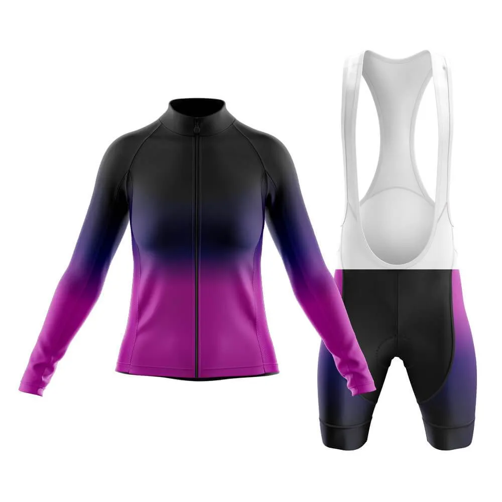 Black-Fluorescent Violet Gradient Club Cycling Kit