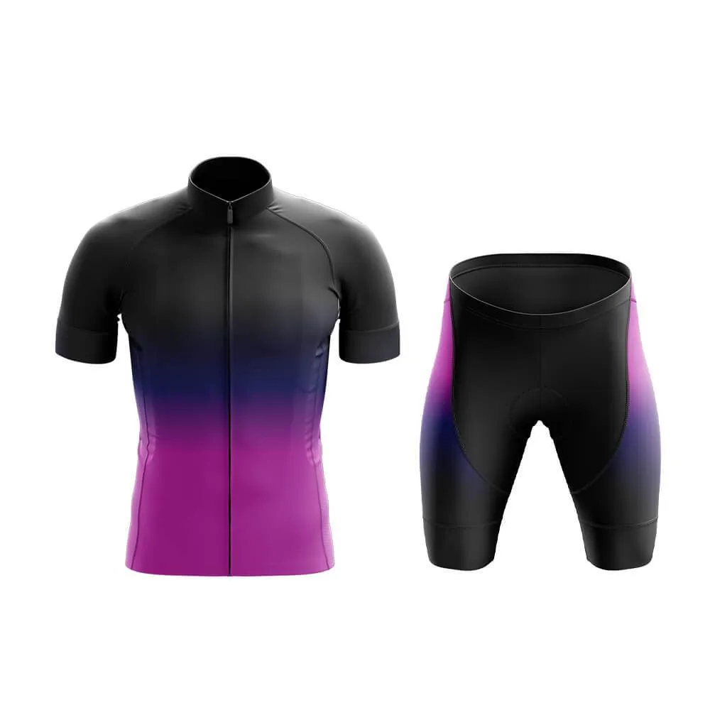 Black-Fluorescent Violet Gradient Club Cycling Kit