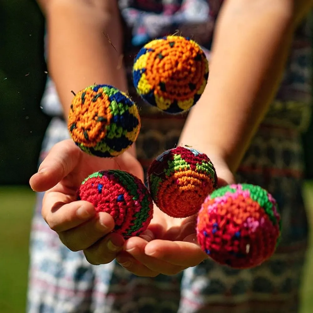 Bocce Ball Set Portable Crochet Hacky Sack Toss Game