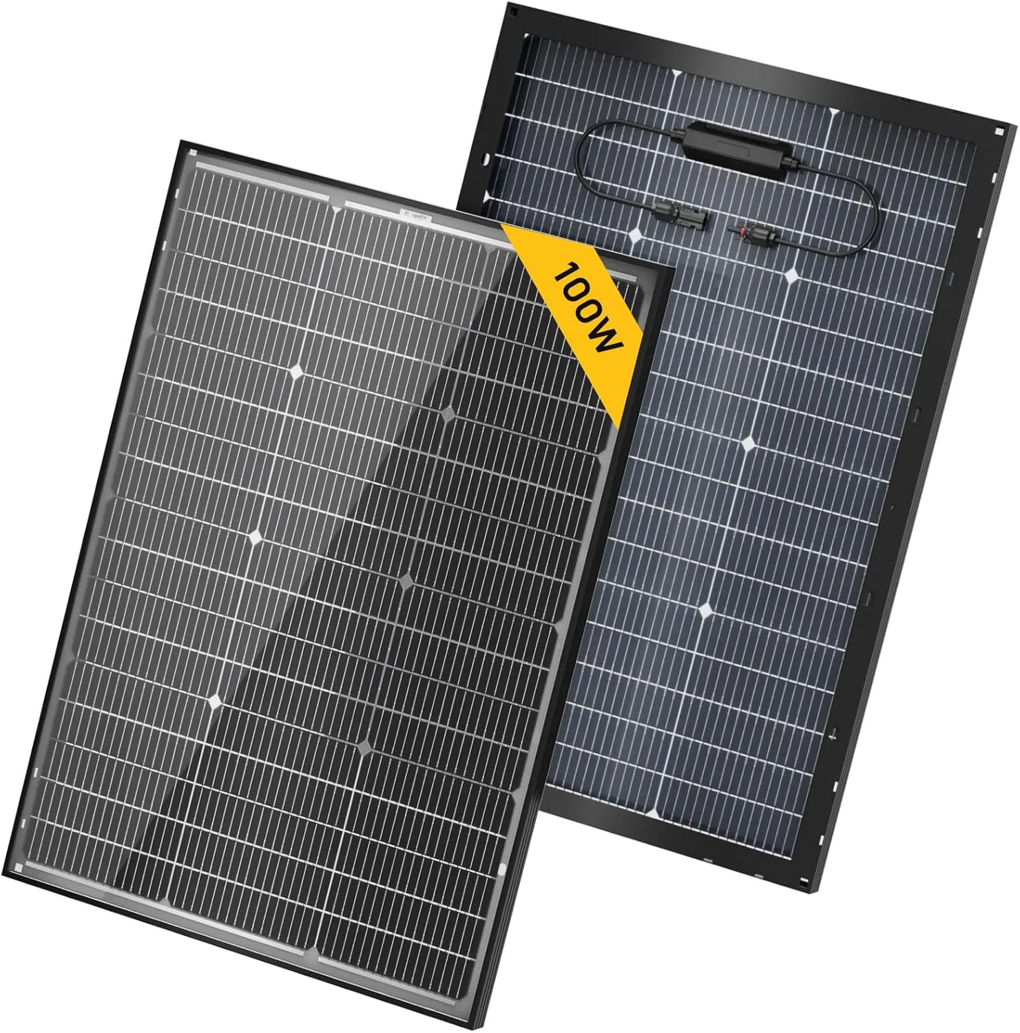 BougeRV 16BB N-Type 12V/24V 100 Watt Bifacial Solar Panel