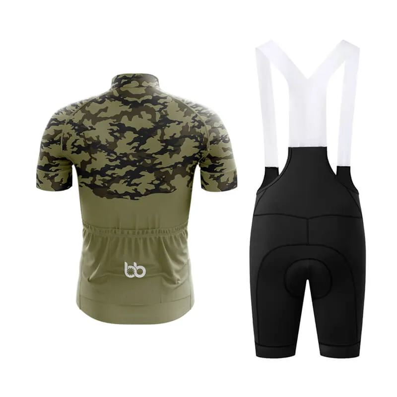 Camouflage Neck Club Cycling Kit (V1) (Green)