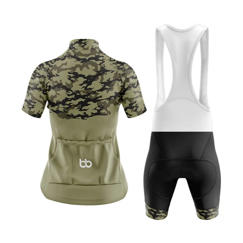 Camouflage Neck Club Cycling Kit (V1) (Green)