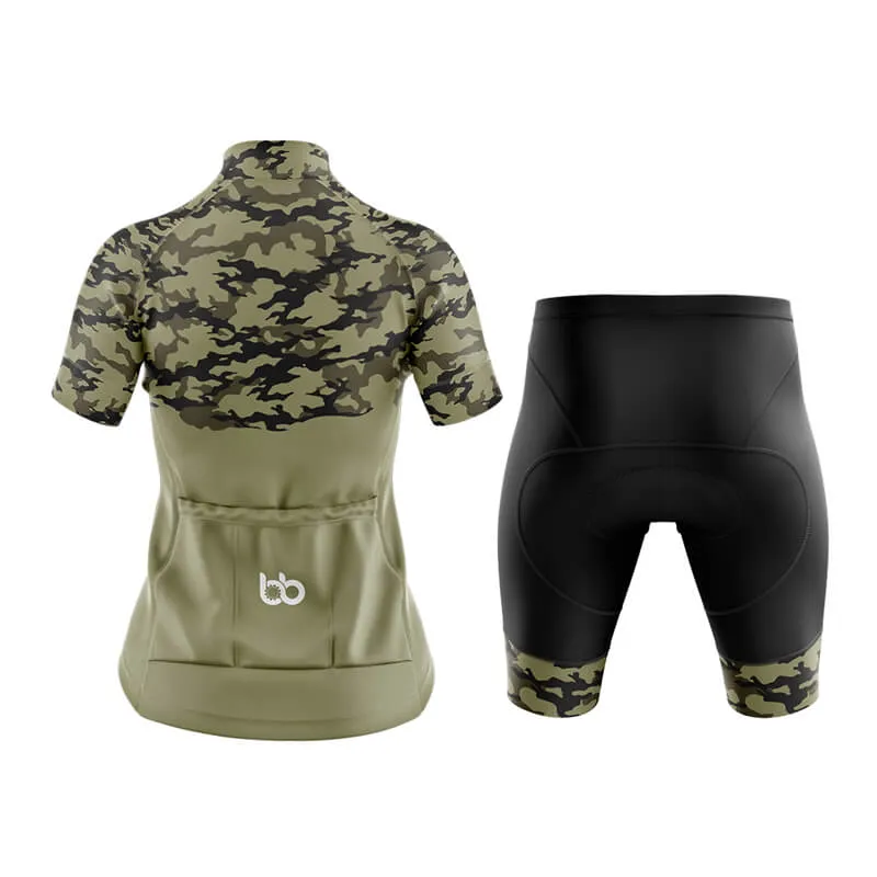 Camouflage Neck Club Cycling Kit (V1) (Green)