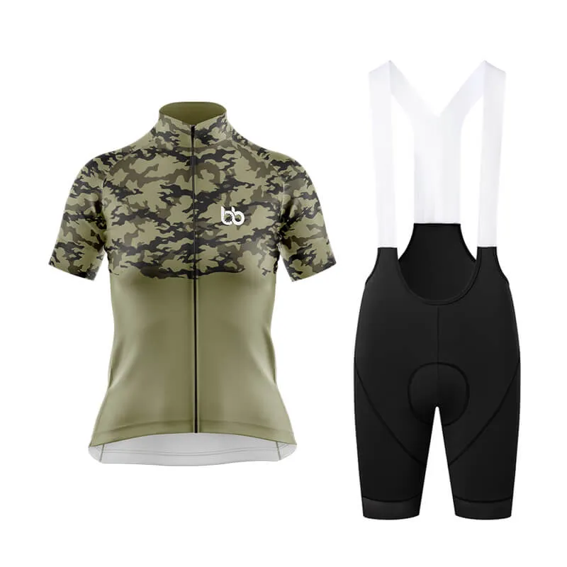 Camouflage Neck Club Cycling Kit (V1) (Green)