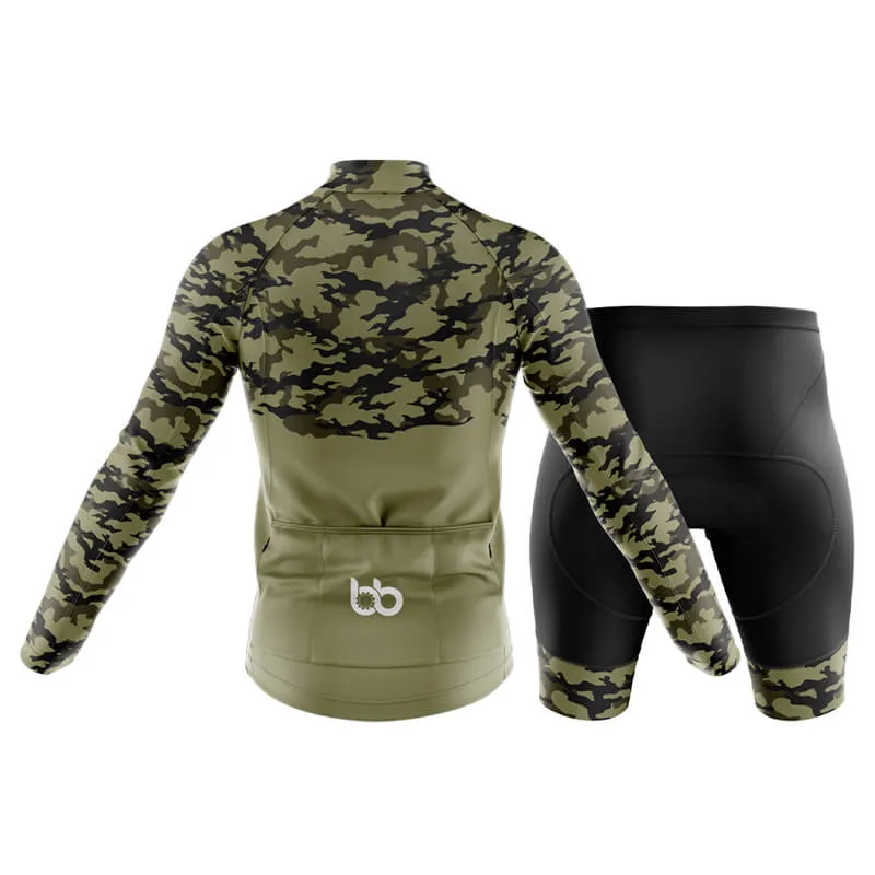 Camouflage Neck Club Cycling Kit (V1) (Green)