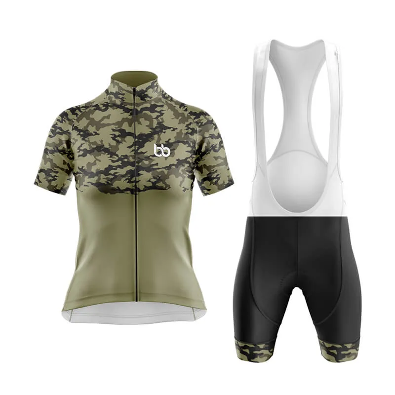 Camouflage Neck Club Cycling Kit (V1) (Green)