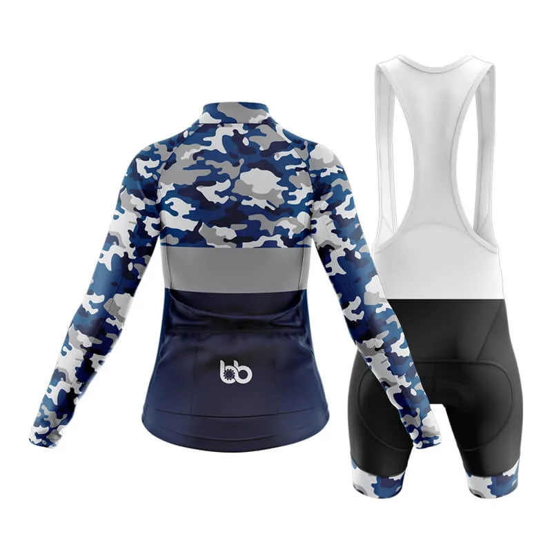 Camouflage Neck Club Cycling Kit (V2) (Blue)