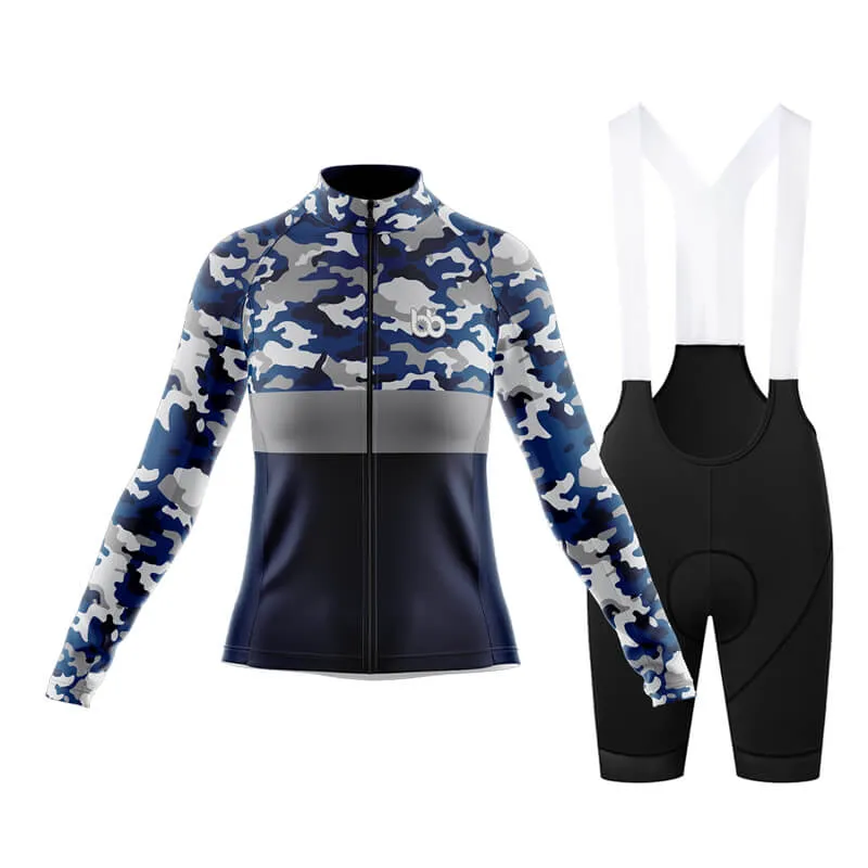 Camouflage Neck Club Cycling Kit (V2) (Blue)