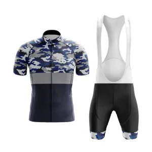 Camouflage Neck Club Cycling Kit (V2) (Blue)