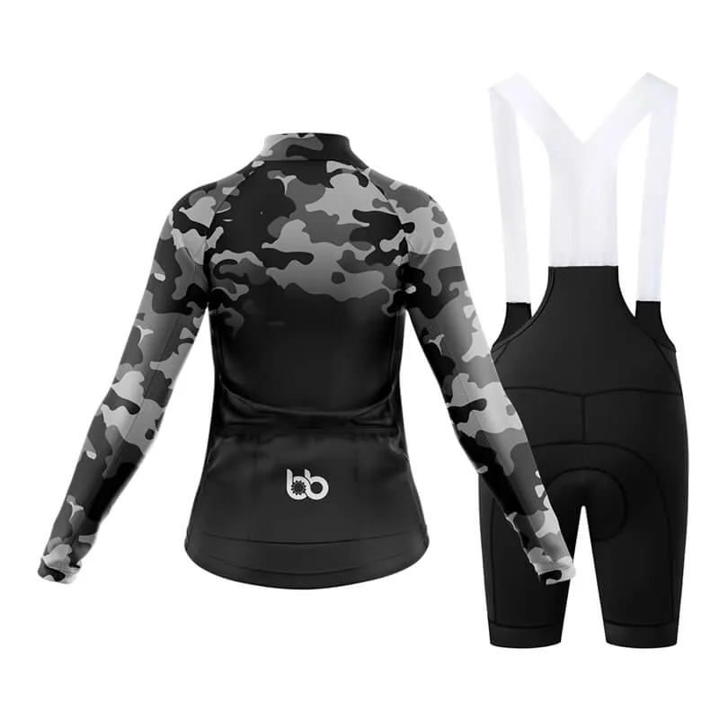 Camouflage Neck Club Cycling Kit (V3) (Grey-Black)