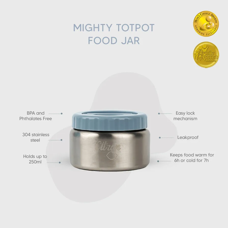 Citron Stainless Steel Food Jar 250ml - Dusty Blue