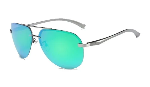 Classy Men Rimless Turquoise Aviator Sunglasses