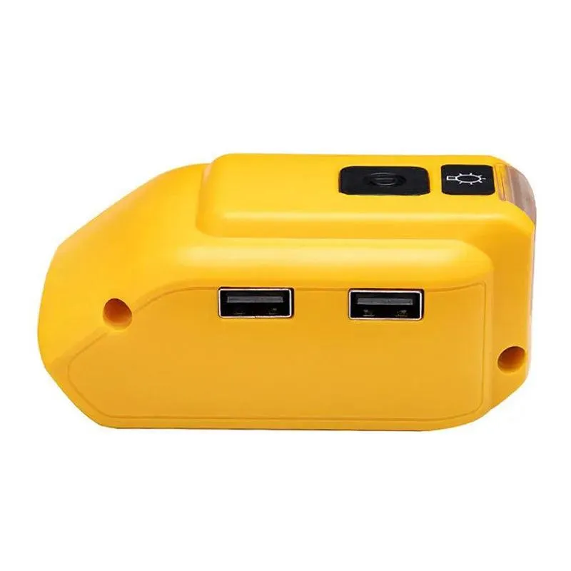 Dewalt Multi-Function Battery Adapter: USB Power Bank and LED Work Light for 14.4V/18V Batteries