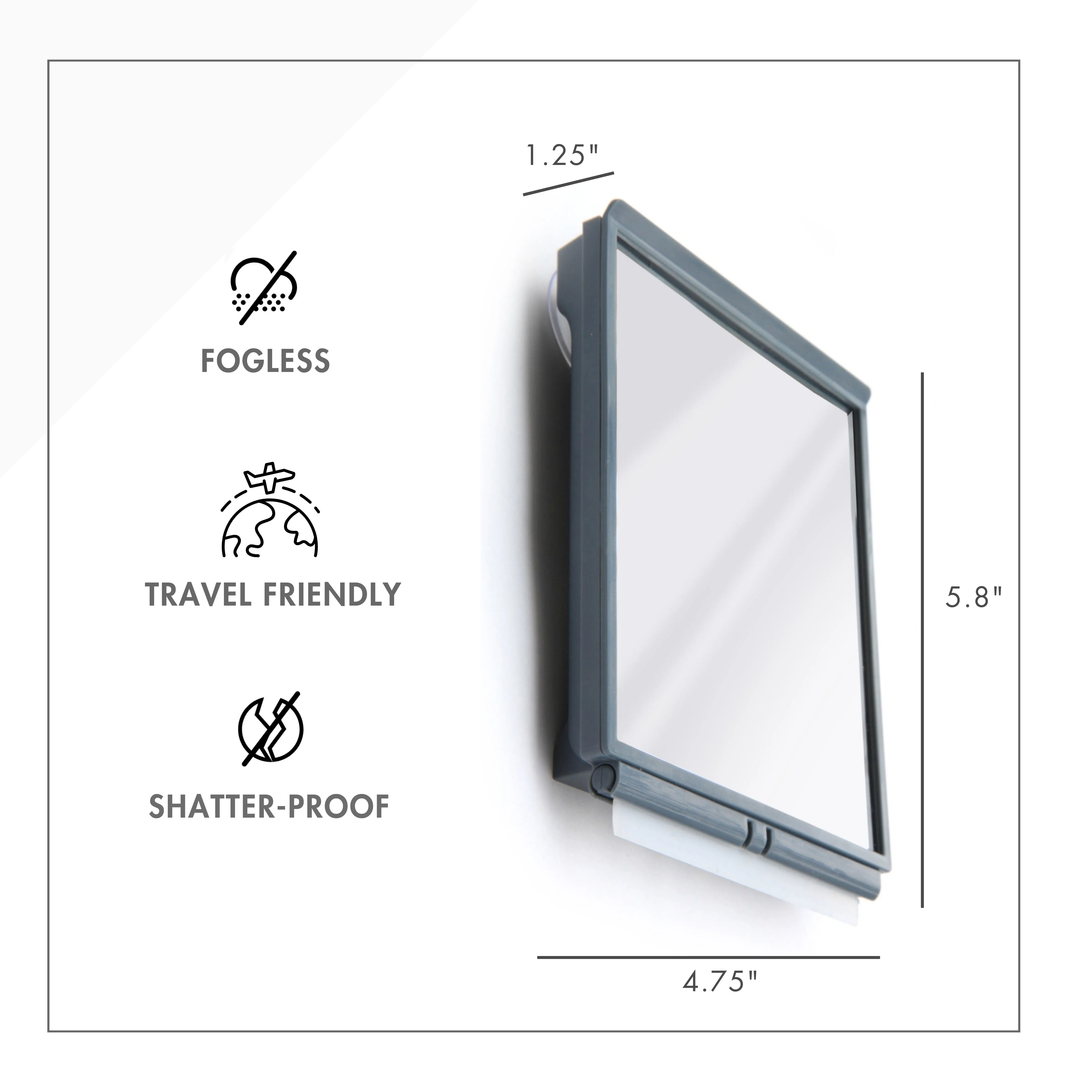 Fogless Shower Mirror - Travel