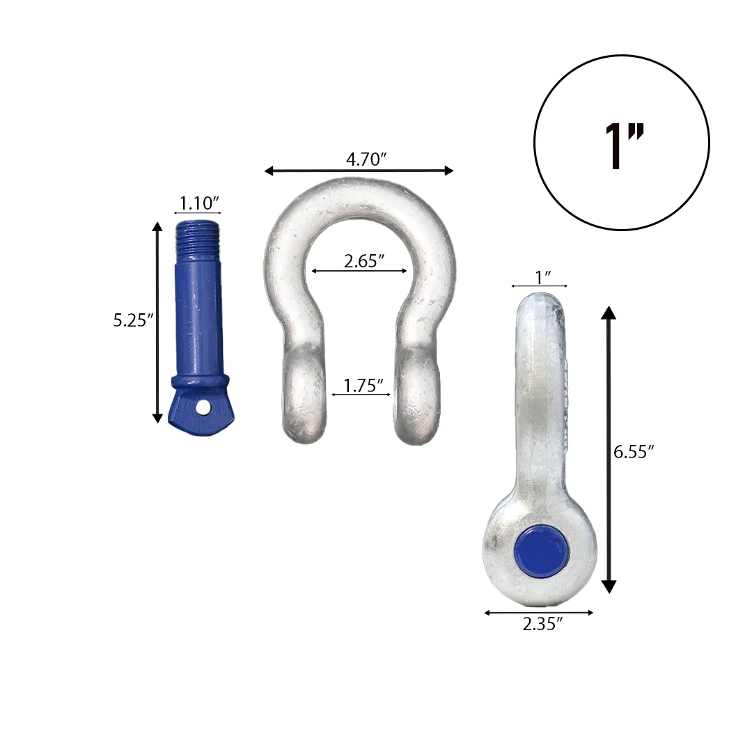 Galvanized Finish Multi-Size Forged Screw-In Anchor Shackle Set: Heavy-Duty and Versatile Anchoring Solution