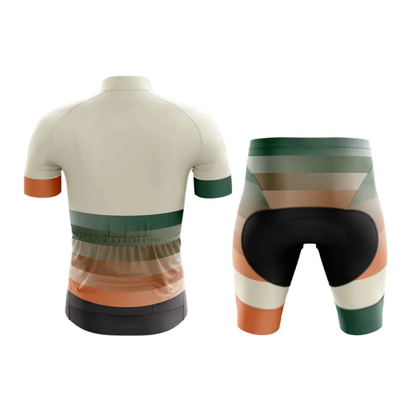 Gradient Frequency Club Cycling Kit (Beige-Green-Orange)