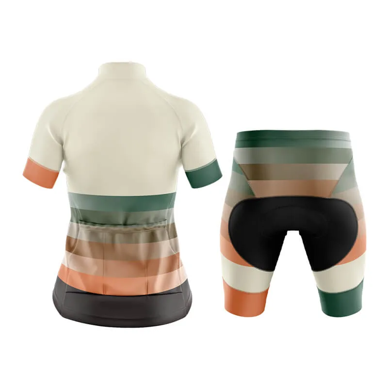 Gradient Frequency Club Cycling Kit (Beige-Green-Orange)