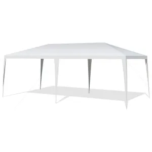 GrandShoppersHub  10' x 20' Heavy Duty Party Tent Outdoor Wedding Tent Waterproof PE Canopy Pavilion Tent with Wind Rope, White Commercial Event Tent for Camping