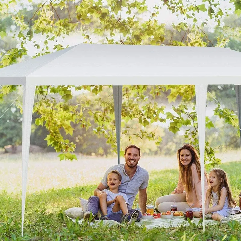 GrandShoppersHub  10' x 20' Heavy Duty Party Tent Outdoor Wedding Tent Waterproof PE Canopy Pavilion Tent with Wind Rope, White Commercial Event Tent for Camping