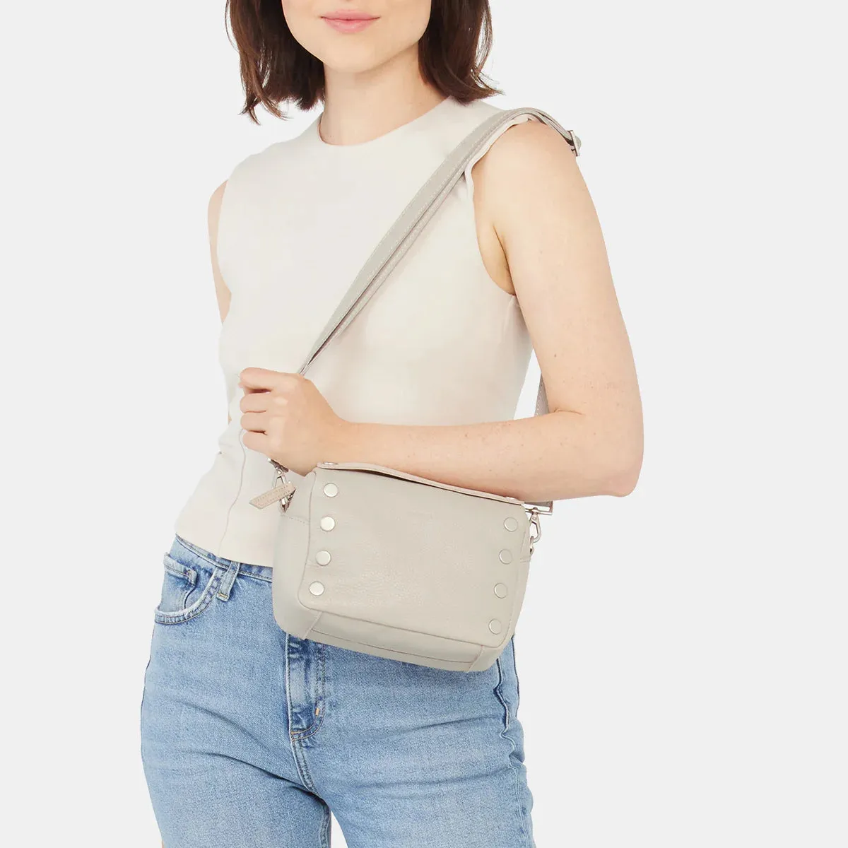 Hammitt Evan Crossbody in Paved Grey/Brushed Silver