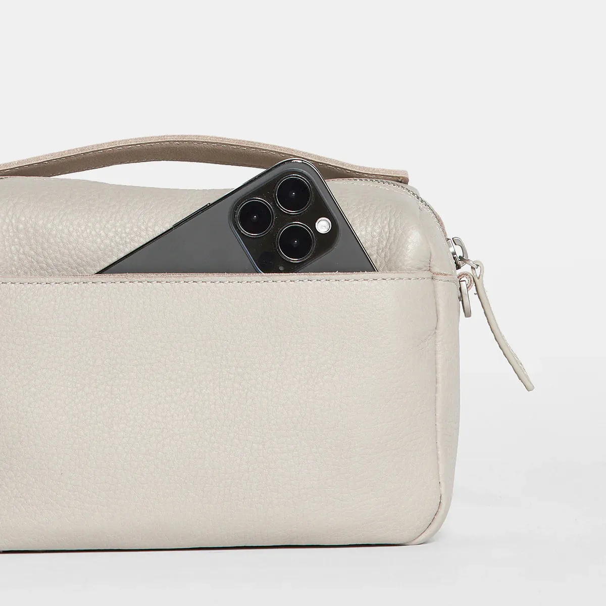 Hammitt Evan Crossbody in Paved Grey/Brushed Silver