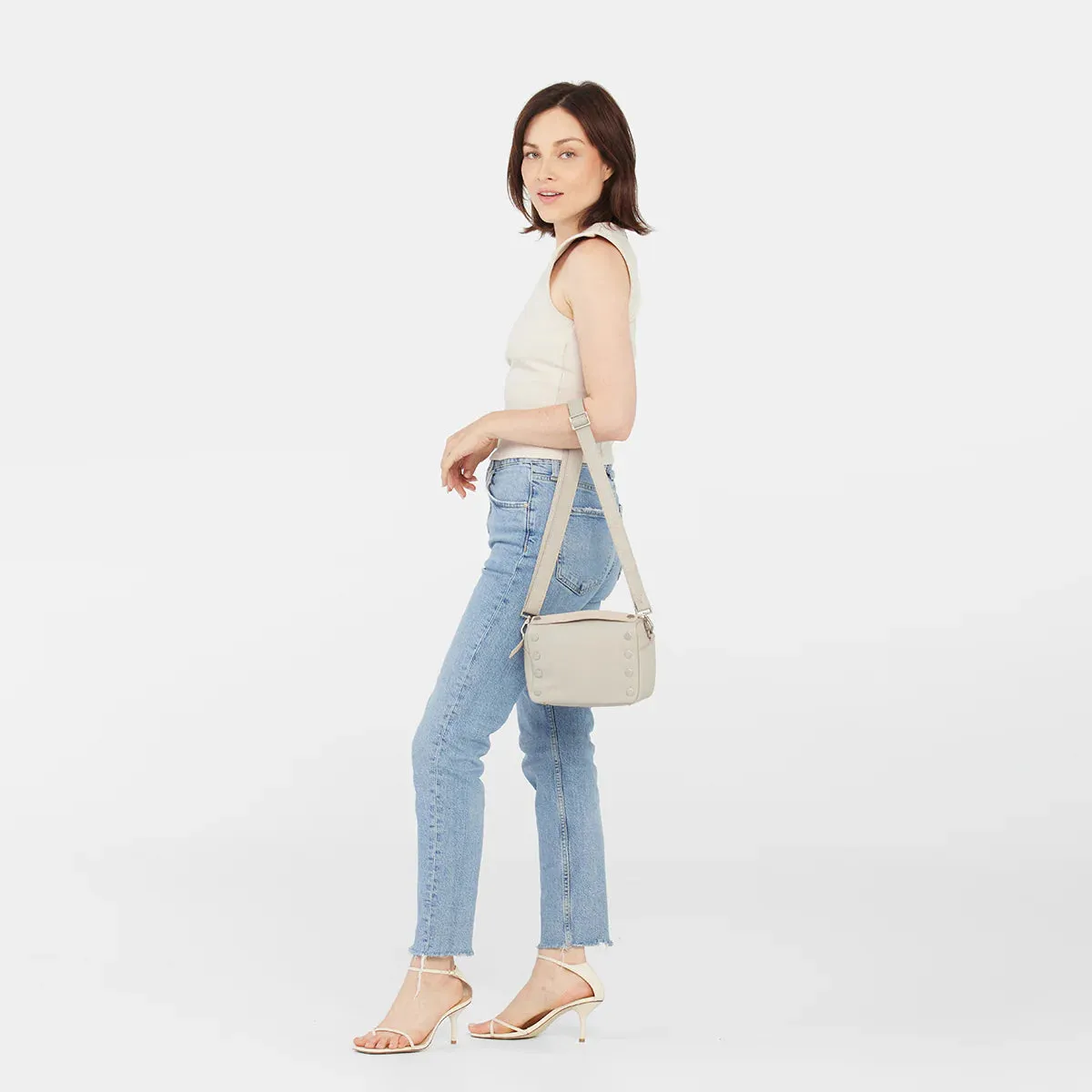 Hammitt Evan Crossbody in Paved Grey/Brushed Silver