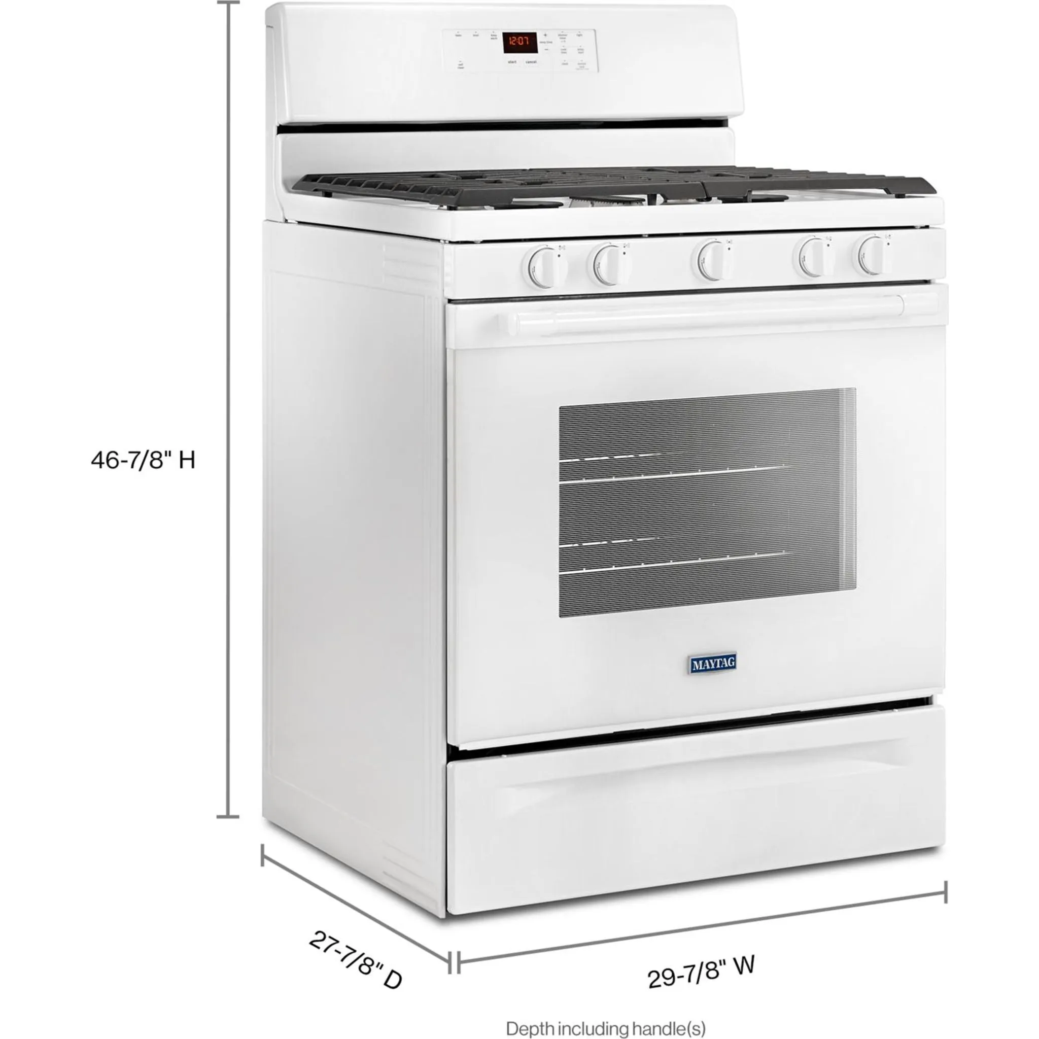 Maytag 30" WIDE GAS RANGE WITH 5TH OVAL BURNER - 5.0 cu. ft. (MGR6600FW)