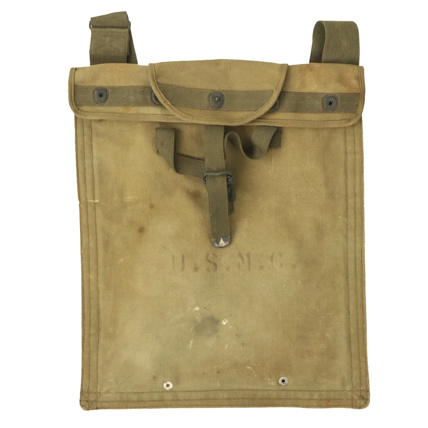 Original U.S. WWII U.S.M.C. Water Bladder Collapsible Canteen Carrier - Empty