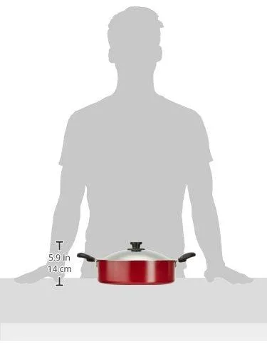 Pigeon by Stovekraft Non-Stick Biriyani Pot with Lid, 5 Litres,Red and Black