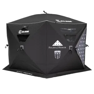 premium Clam Thermal Ice Shelter 6 Person Insulated Winter Hub Tent X-600, Black