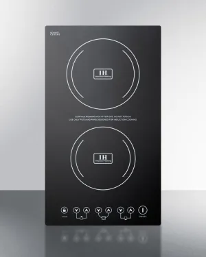 Summit SINC2220 12" Wide 230v 2-burner Induction Cooktop