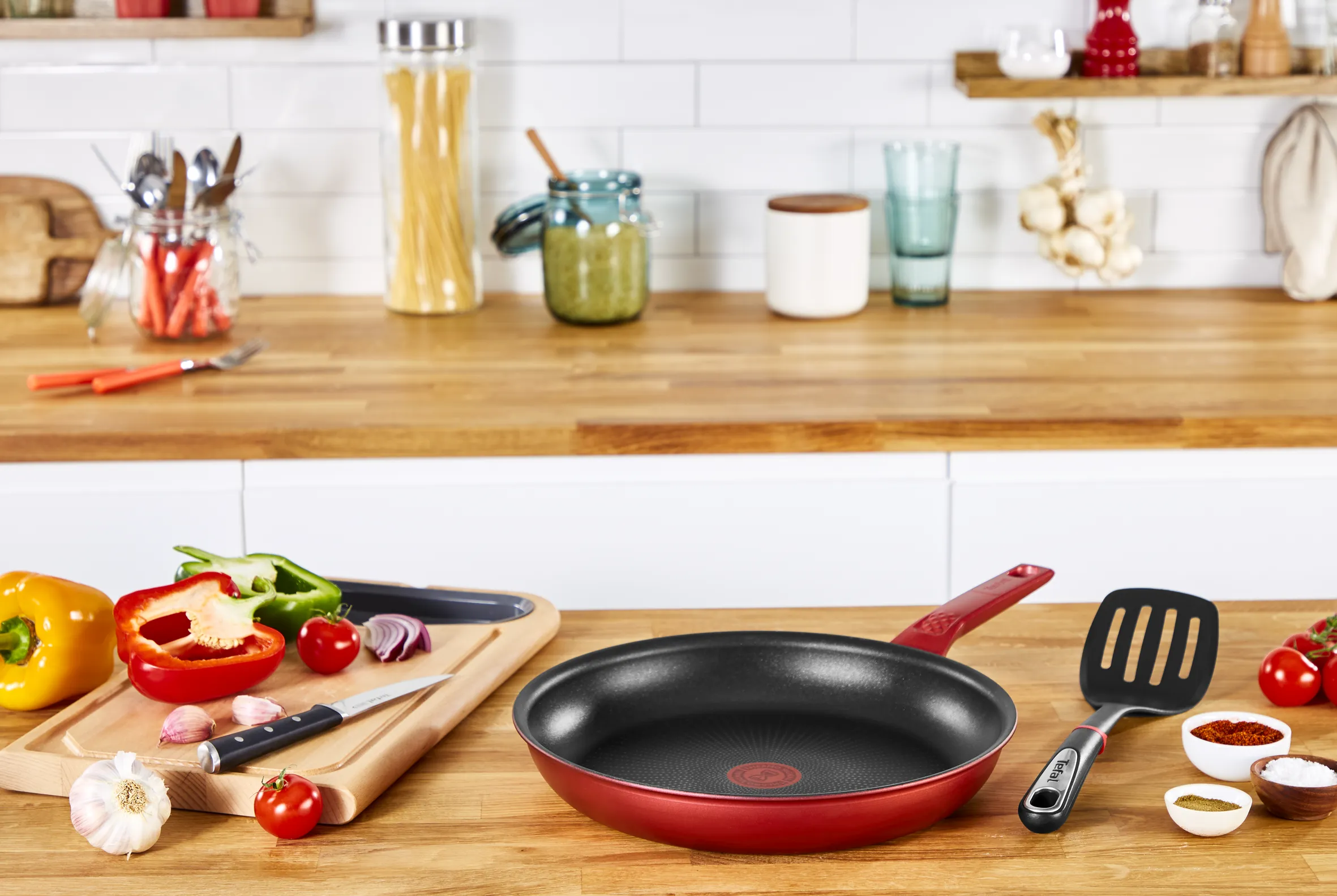 Tefal Daily Chef Red Non-Stick Induction Frypan 24cm