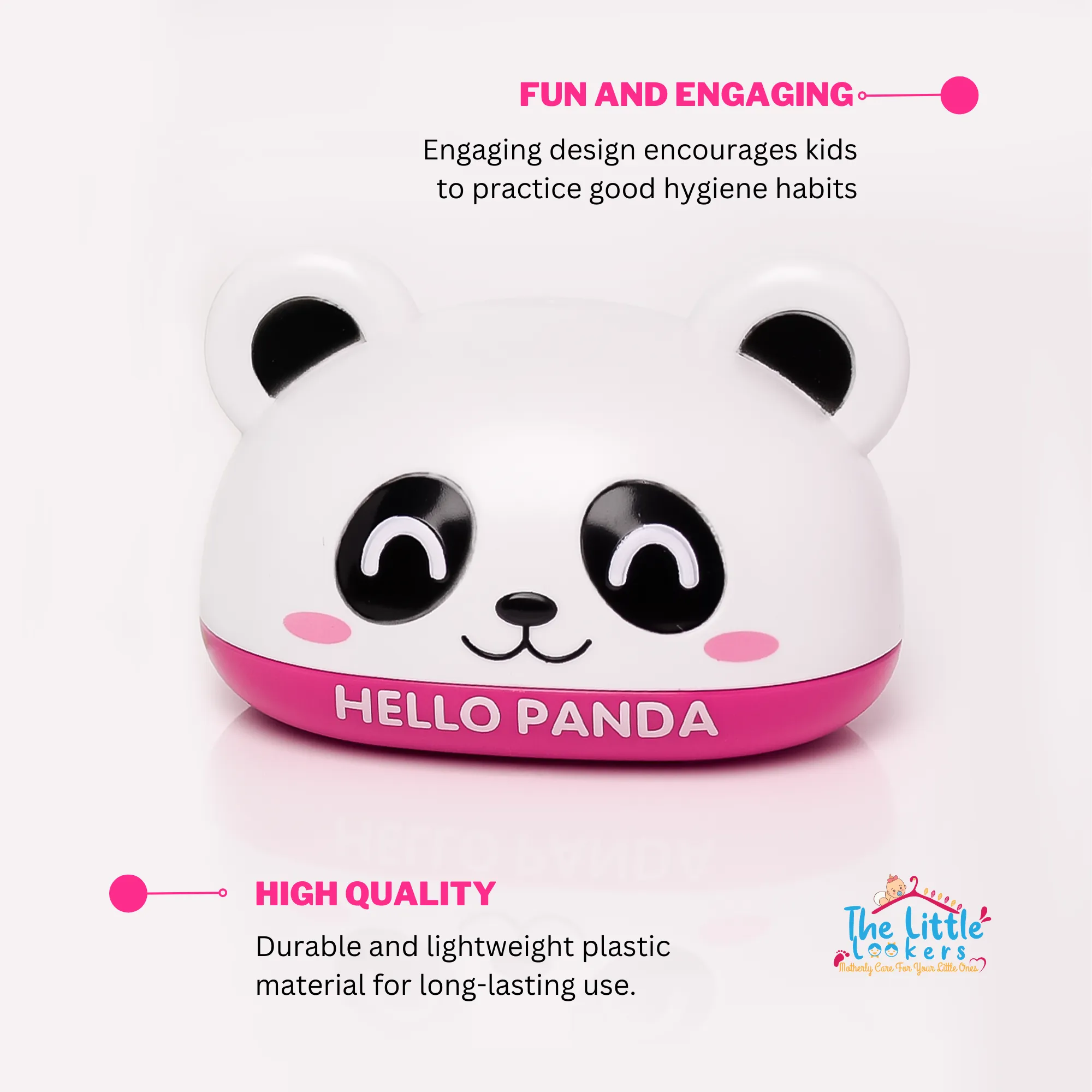 THE LITTLE LOOKERS Cartoon Soap Case Bathtub Soap Box, Soap Dish Holder for Kids, Bathroom Soap Stand, Soap Stand with Cover (Panda)