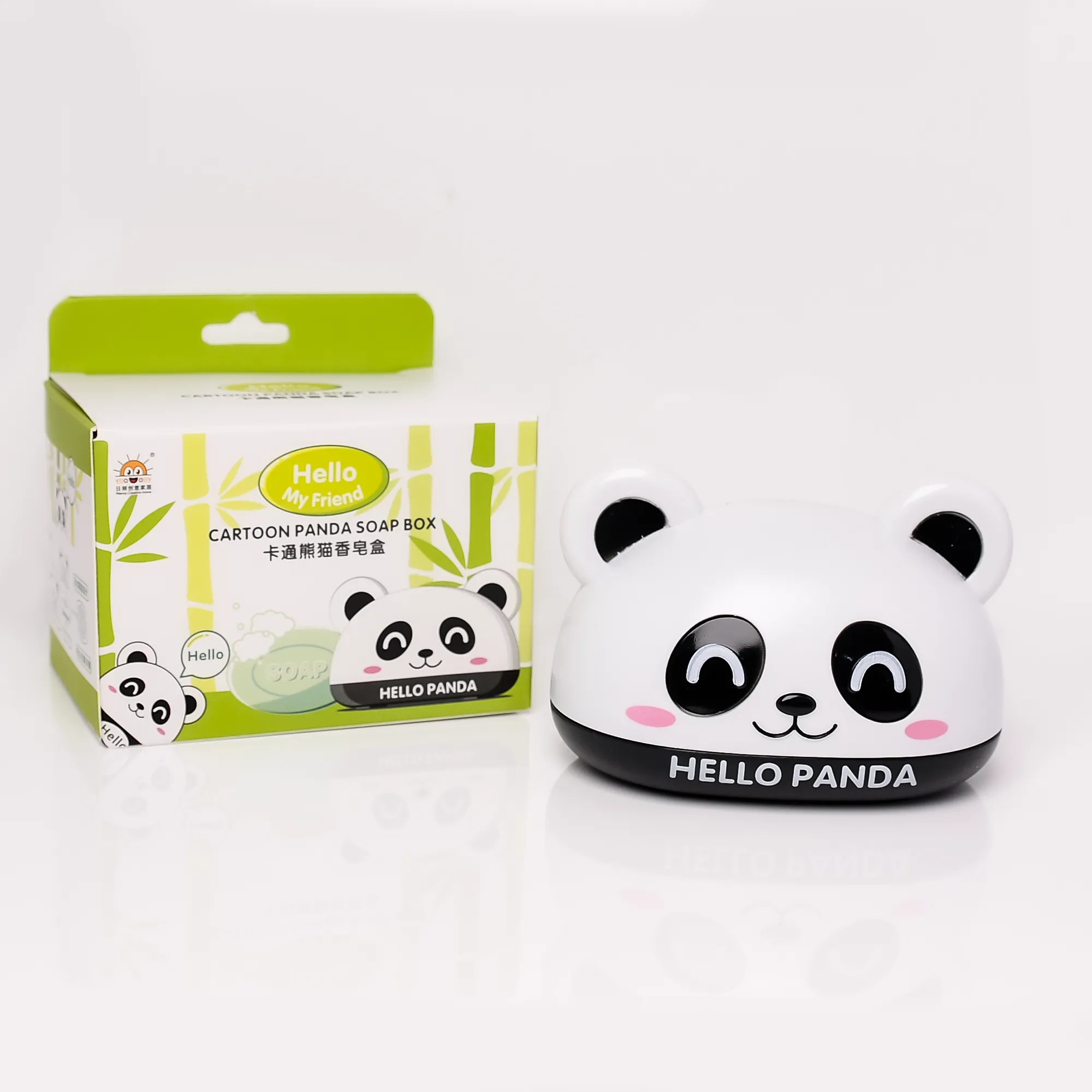 THE LITTLE LOOKERS Cartoon Soap Case Bathtub Soap Box, Soap Dish Holder for Kids, Bathroom Soap Stand, Soap Stand with Cover (Panda)