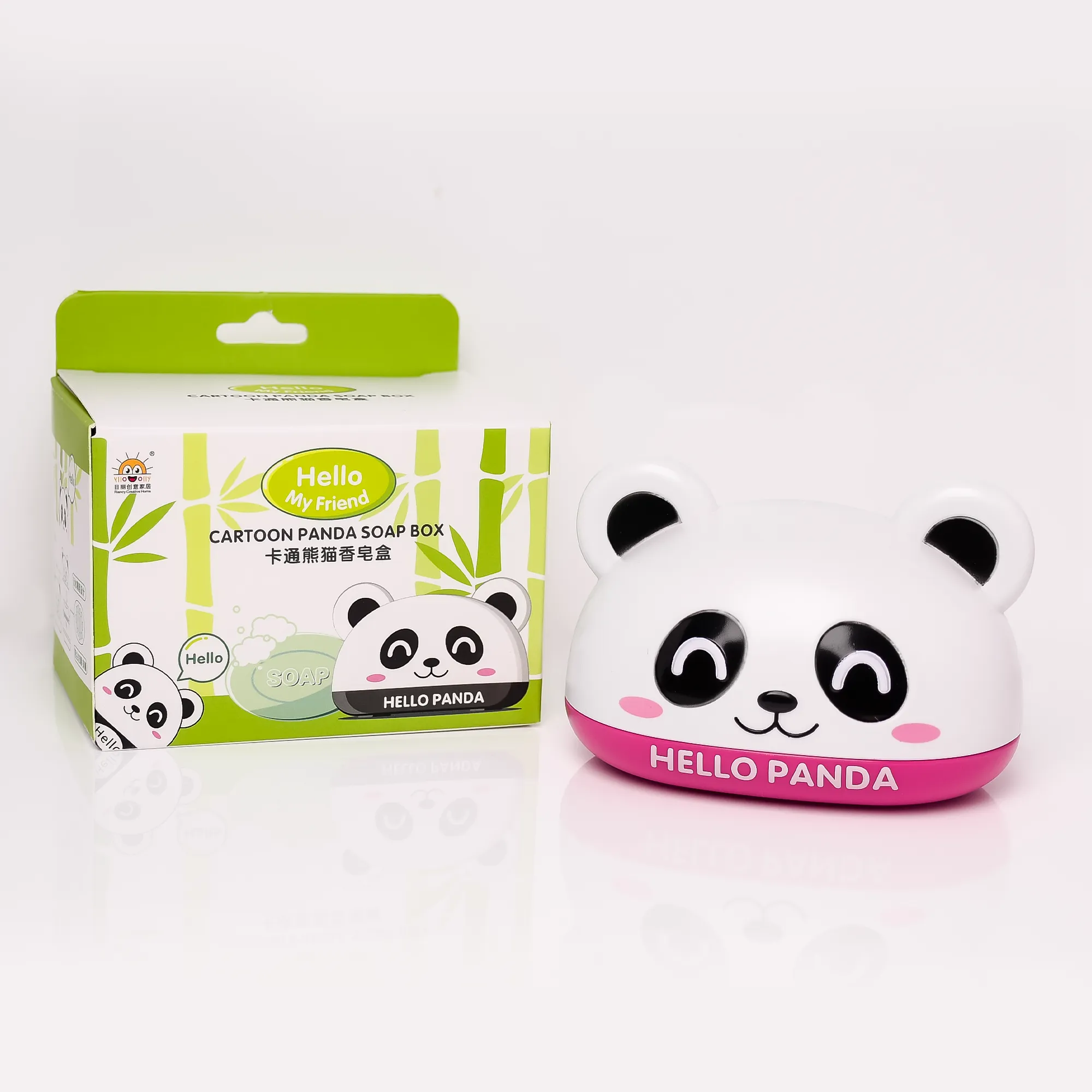 THE LITTLE LOOKERS Cartoon Soap Case Bathtub Soap Box, Soap Dish Holder for Kids, Bathroom Soap Stand, Soap Stand with Cover (Panda)