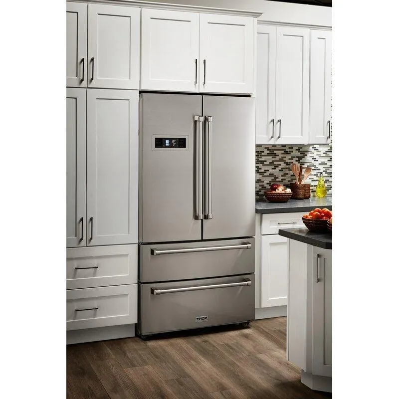 Thor Kitchen Appliance Package - 48 in. Propane Gas Burner/Electric Oven Range, Range Hood, Refrigerator, Dishwasher, AP-HRD4803ULP-3