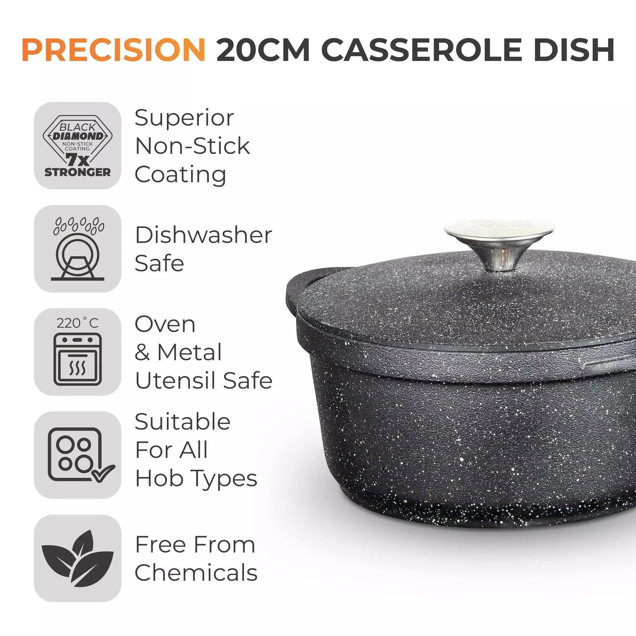 Tower Precision 20cm Casserole Pot