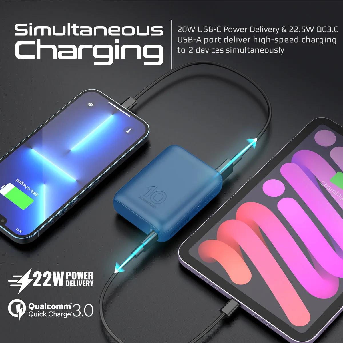 Ultra-Compact Power Bank with 20W Power Delivery & Quick Charge 3.0