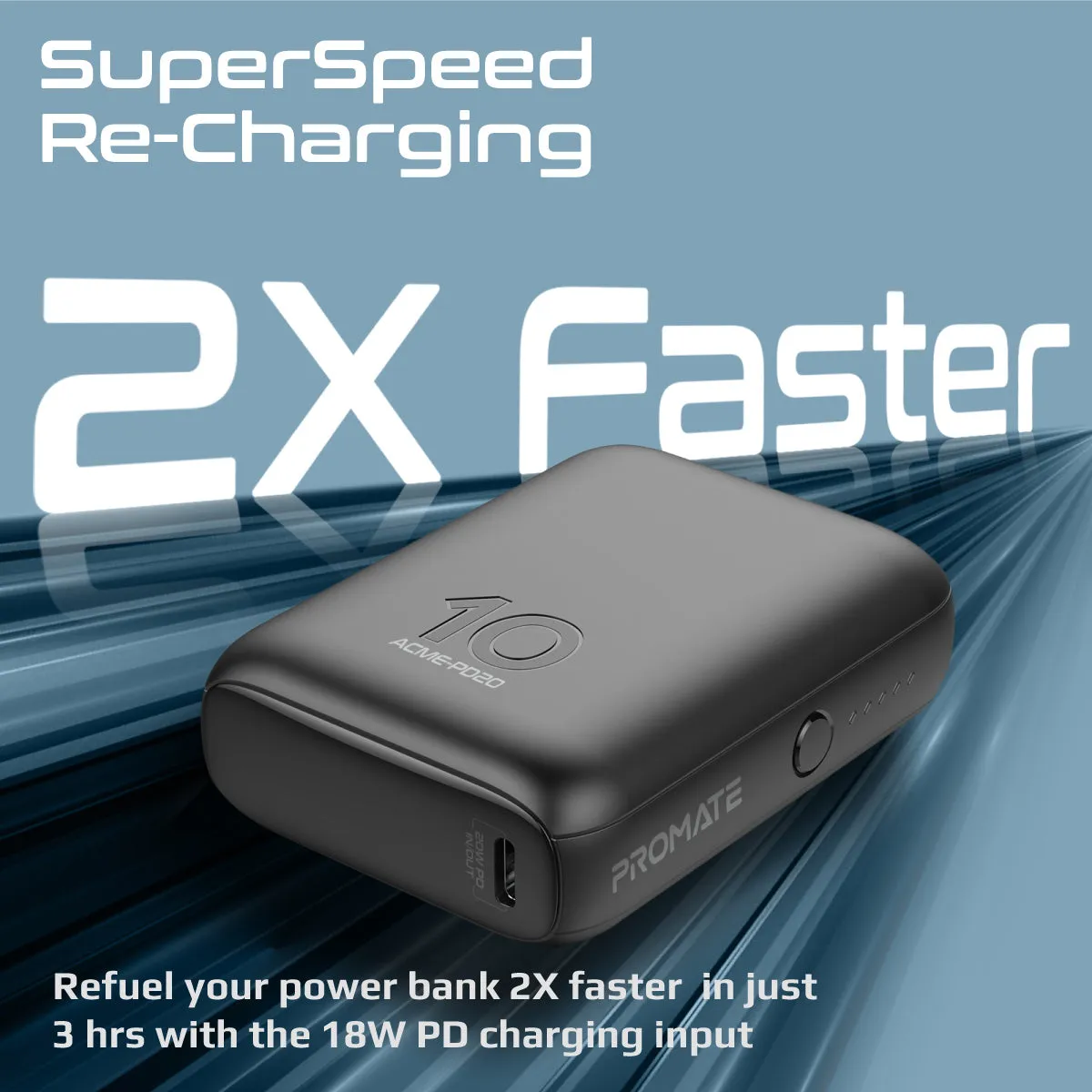 Ultra-Compact Power Bank with 20W Power Delivery & Quick Charge 3.0