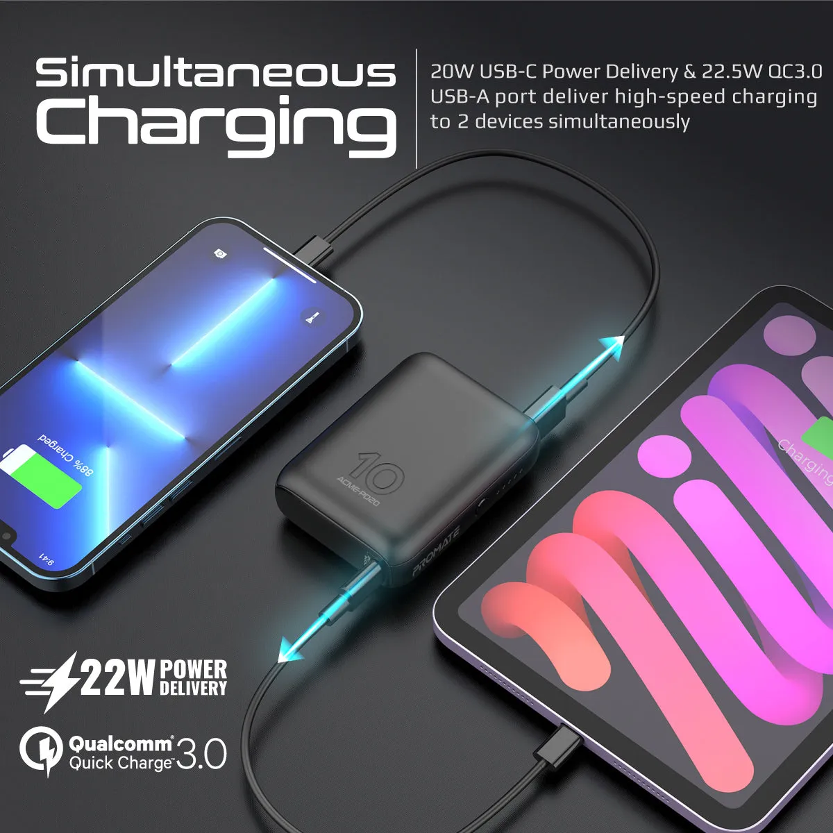 Ultra-Compact Power Bank with 20W Power Delivery & Quick Charge 3.0