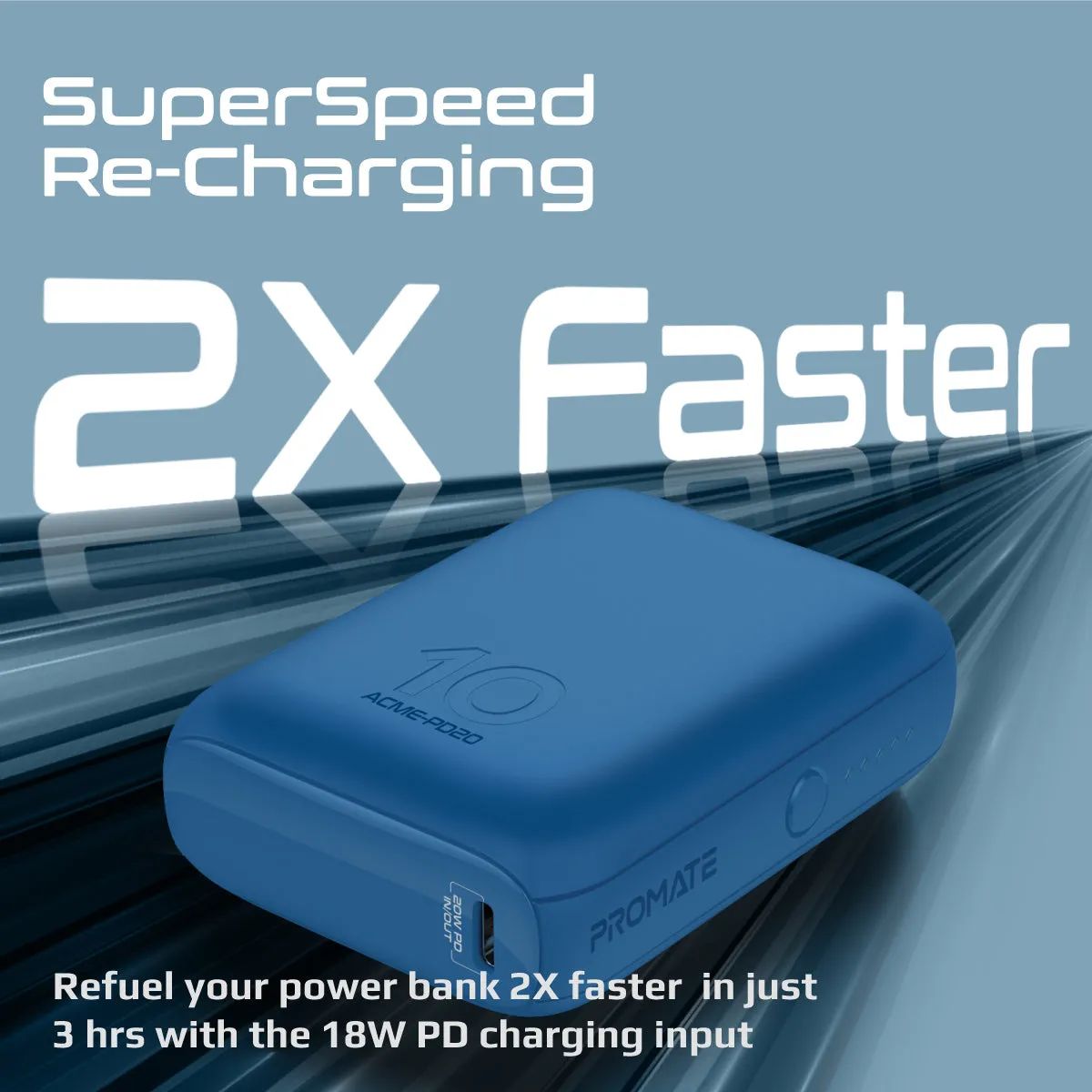 Ultra-Compact Power Bank with 20W Power Delivery & Quick Charge 3.0